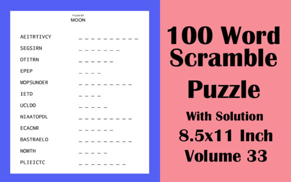 100 Word Scramble Puzzle 8.5x11 KDP V 33: A Versatile Tool for Creativity and Engagement