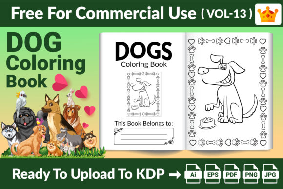 Dogs Coloring Page KDP Interior Vol 13: A Creative and Engaging Resource for Kids