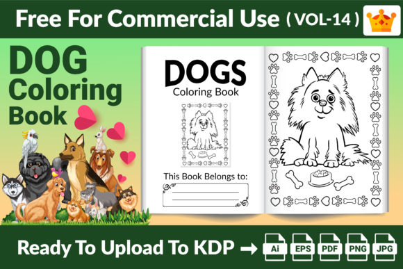 Explore Creative Fun with Dogs Coloring Page KDP Interior Vol 14