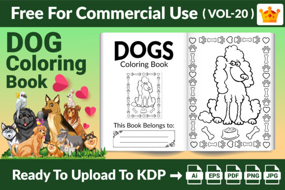 Explore Dogs Coloring Page KDP Interior Vol 20