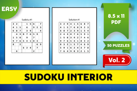 Unlock Hours of Fun with Sudoku Puzzles 50 Easy for KDP - Vol. 2
